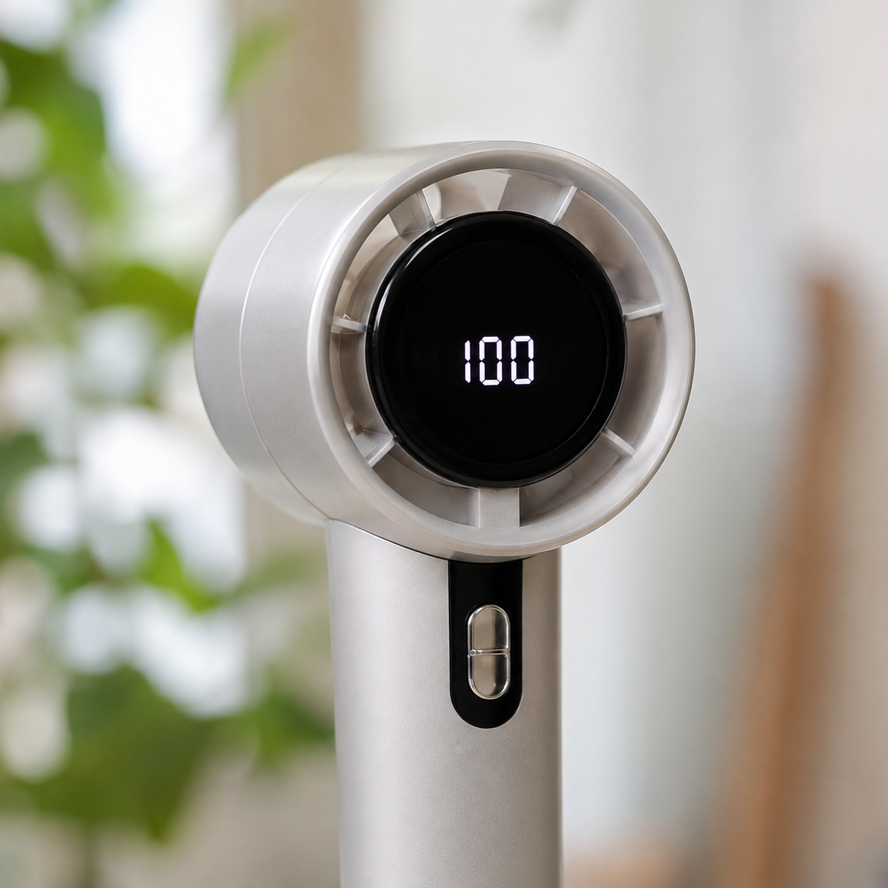 Ventilador portátil mostrando hasta 100 niveles